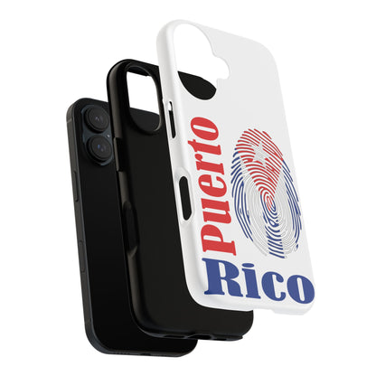 Puerto Rico Fingerprint Phone Case – Patriotic Red & Blue Protective Tough Case