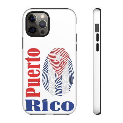 Puerto Rico Fingerprint Phone Case – Patriotic Red & Blue Protective Tough Case