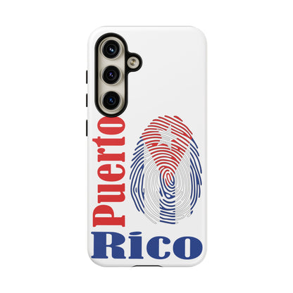 Puerto Rico Fingerprint Phone Case – Patriotic Red & Blue Protective Tough Case