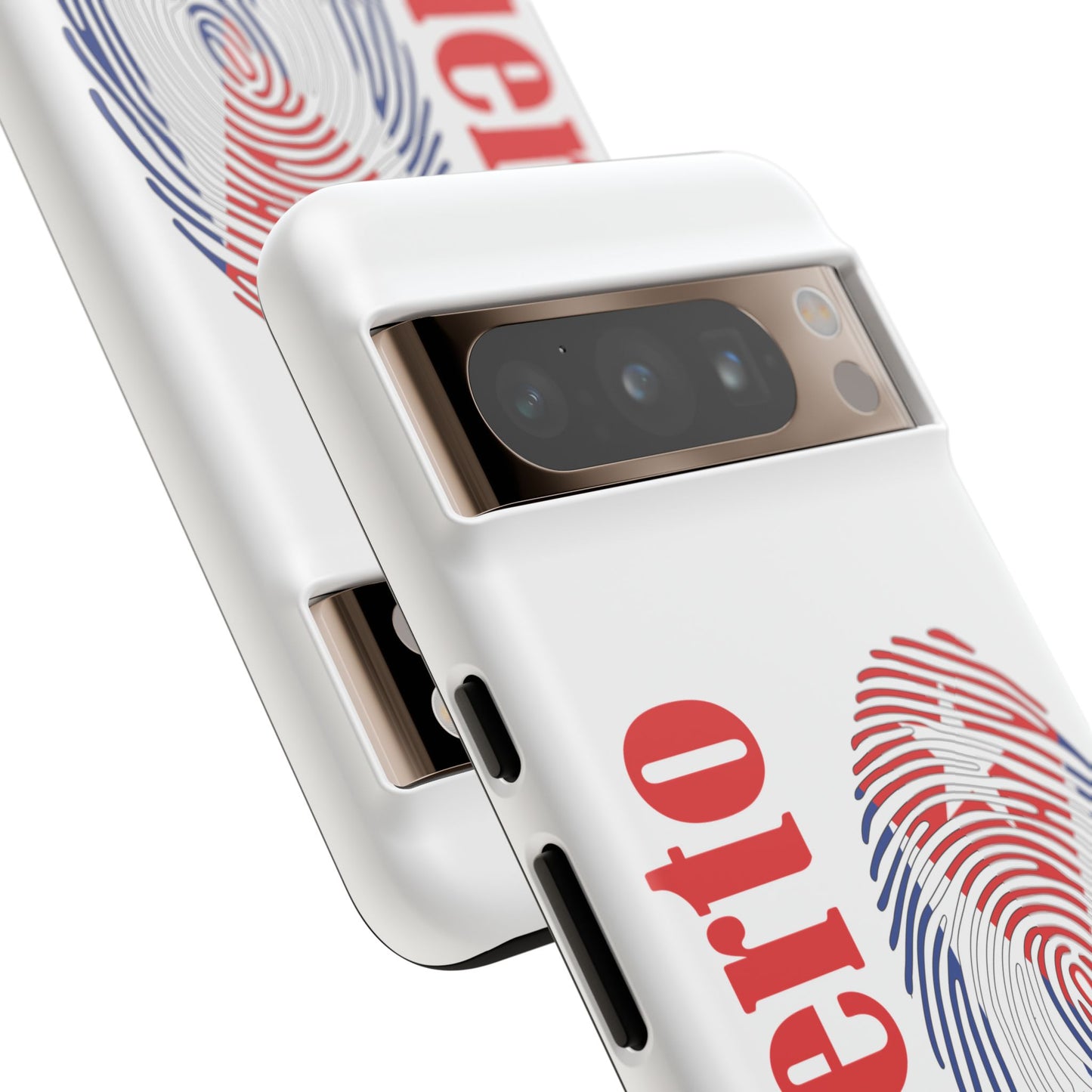 Puerto Rico Fingerprint Phone Case – Patriotic Red & Blue Protective Tough Case