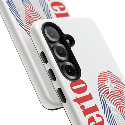 Puerto Rico Fingerprint Phone Case – Patriotic Red & Blue Protective Tough Case