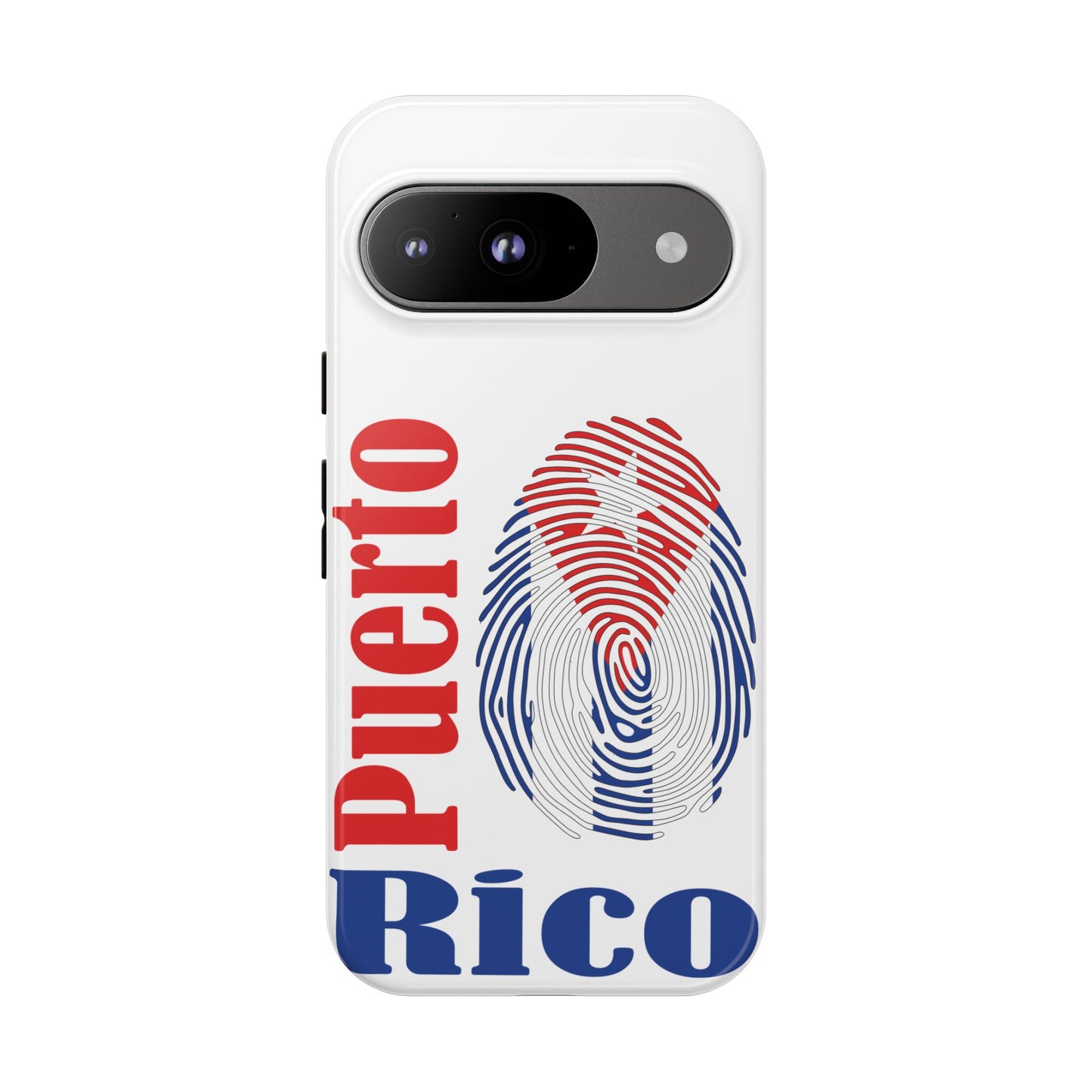 Puerto Rico Fingerprint Phone Case – Patriotic Red & Blue Protective Tough Case