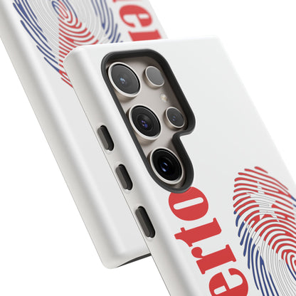 Puerto Rico Fingerprint Phone Case – Patriotic Red & Blue Protective Tough Case