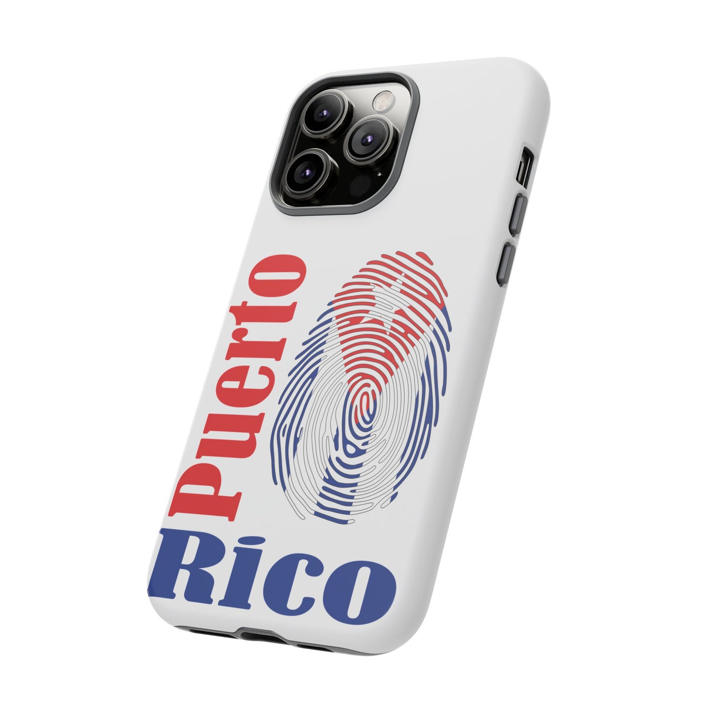 Puerto Rico Fingerprint Phone Case – Patriotic Red & Blue Protective Tough Case