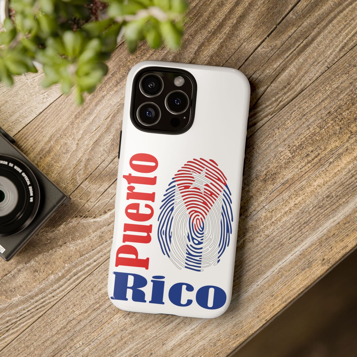 Puerto Rico Fingerprint Phone Case – Patriotic Red & Blue Protective Tough Case