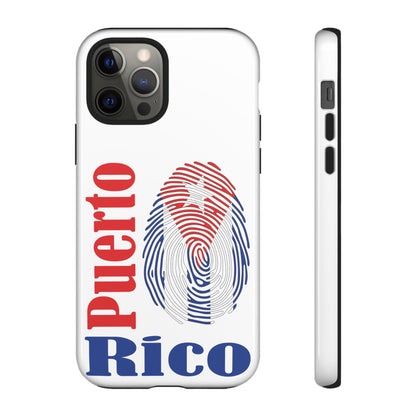 Puerto Rico Fingerprint Phone Case – Patriotic Red & Blue Protective Tough Case
