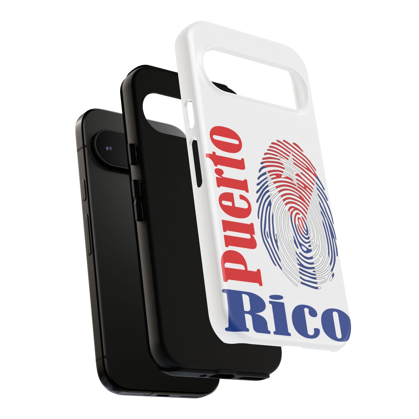 Puerto Rico Fingerprint Phone Case – Patriotic Red & Blue Protective Tough Case