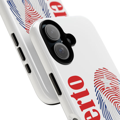 Puerto Rico Fingerprint Phone Case – Patriotic Red & Blue Protective Tough Case