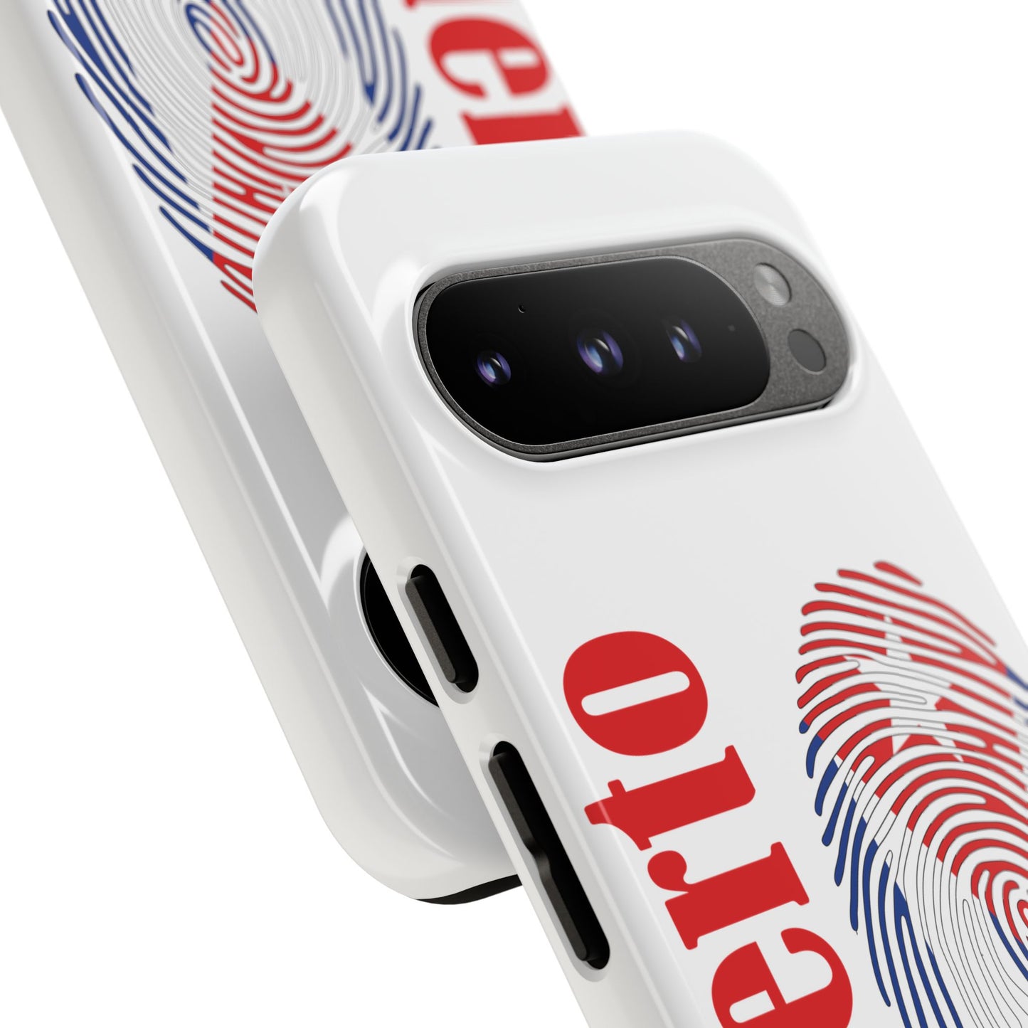 Puerto Rico Fingerprint Phone Case – Patriotic Red & Blue Protective Tough Case