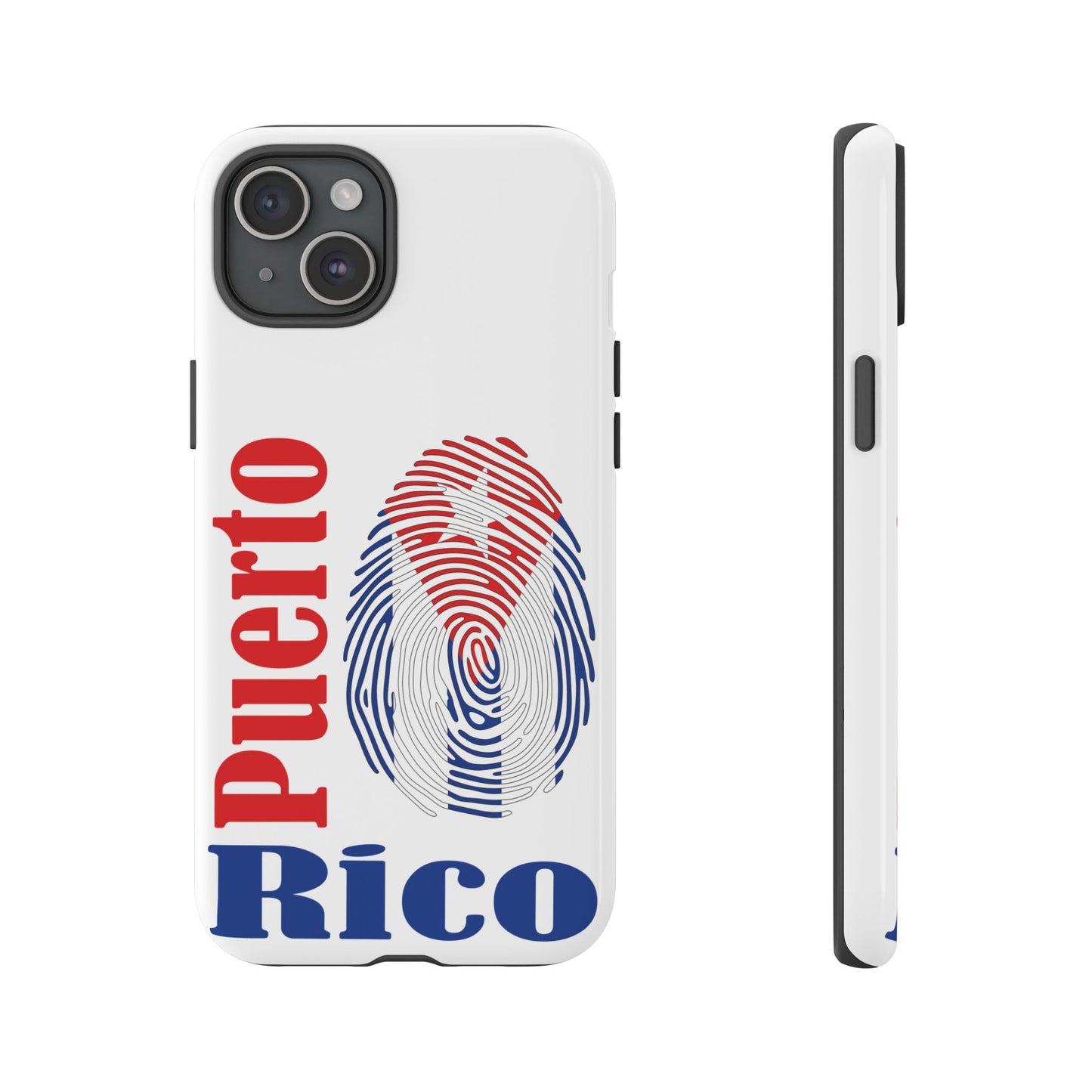 Puerto Rico Fingerprint Phone Case – Patriotic Red & Blue Protective Tough Case