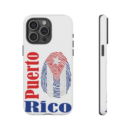 Puerto Rico Fingerprint Phone Case – Patriotic Red & Blue Protective Tough Case