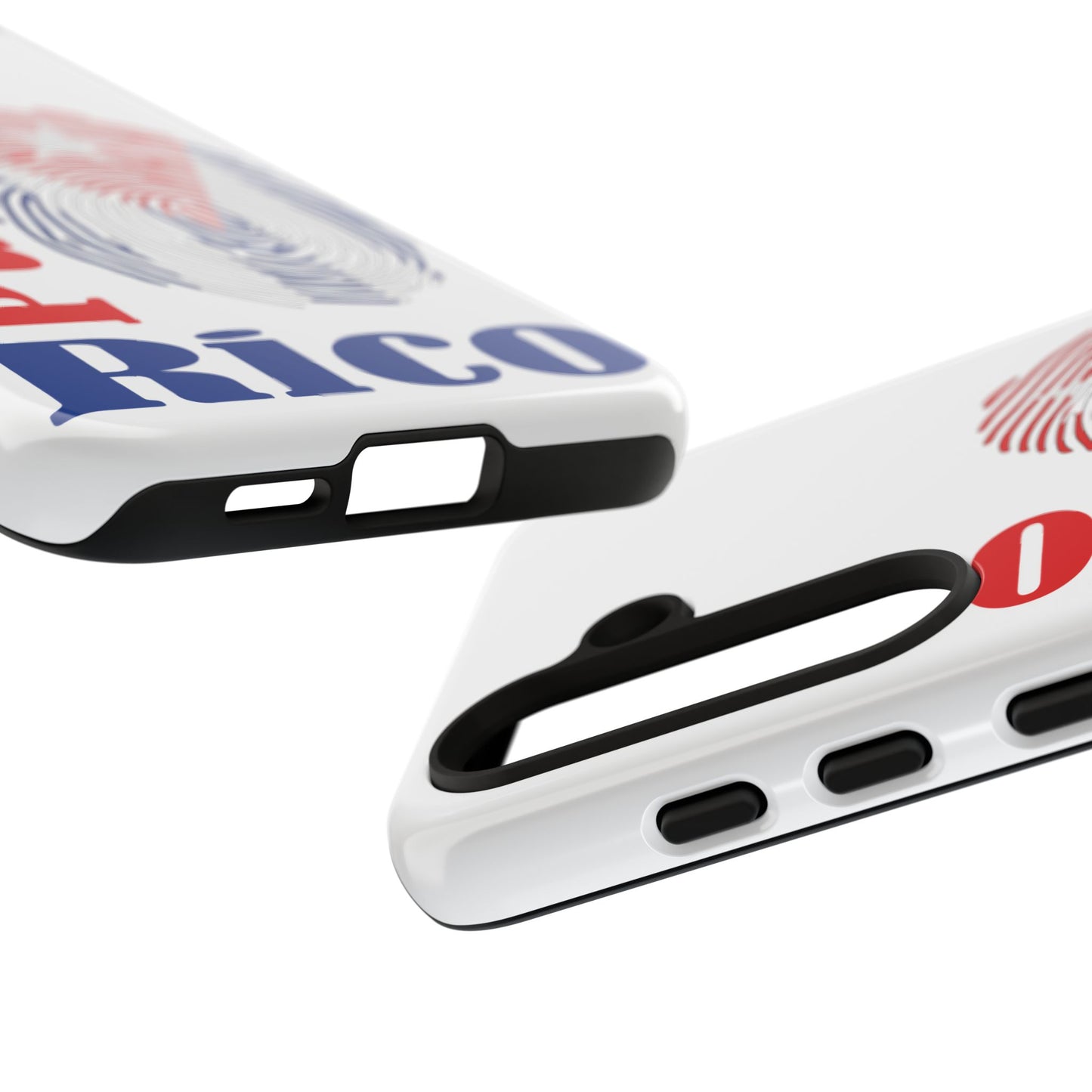 Puerto Rico Fingerprint Phone Case – Patriotic Red & Blue Protective Tough Case