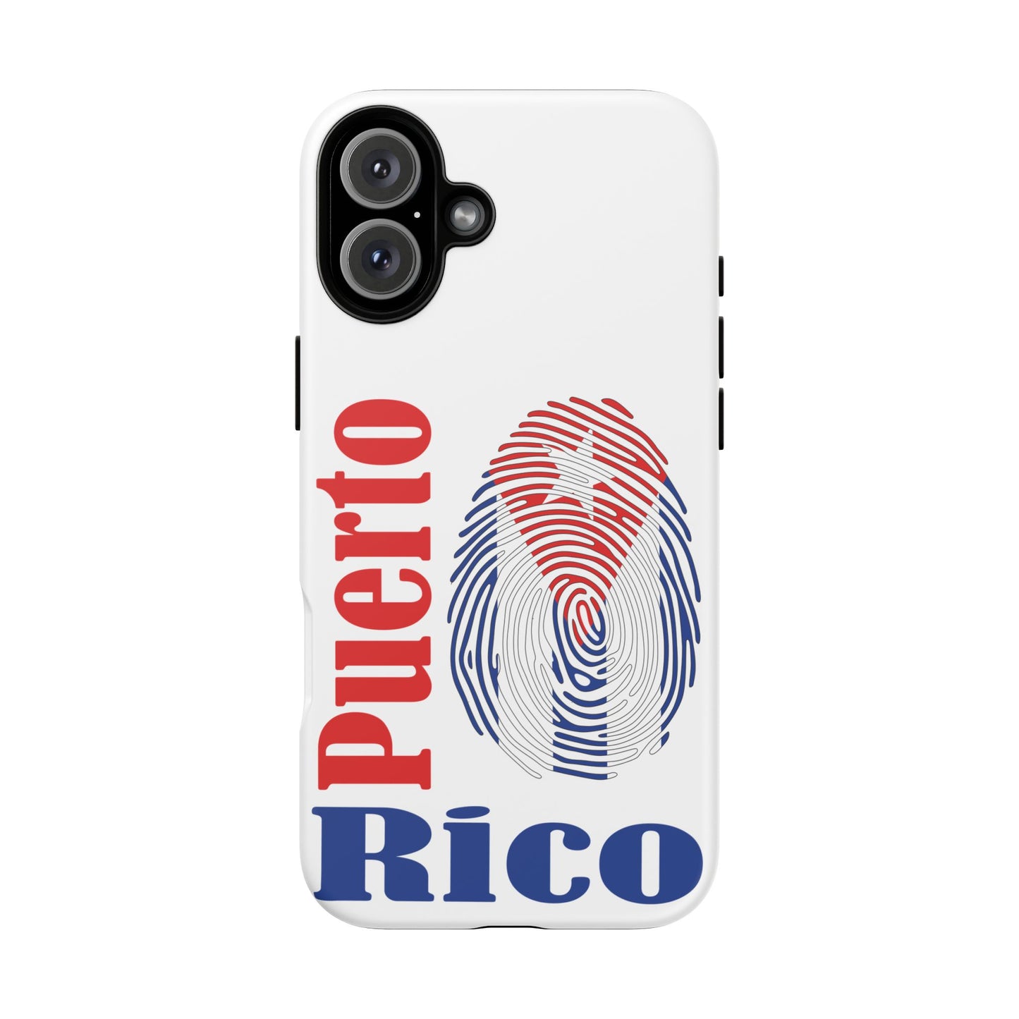 Puerto Rico Fingerprint Phone Case – Patriotic Red & Blue Protective Tough Case