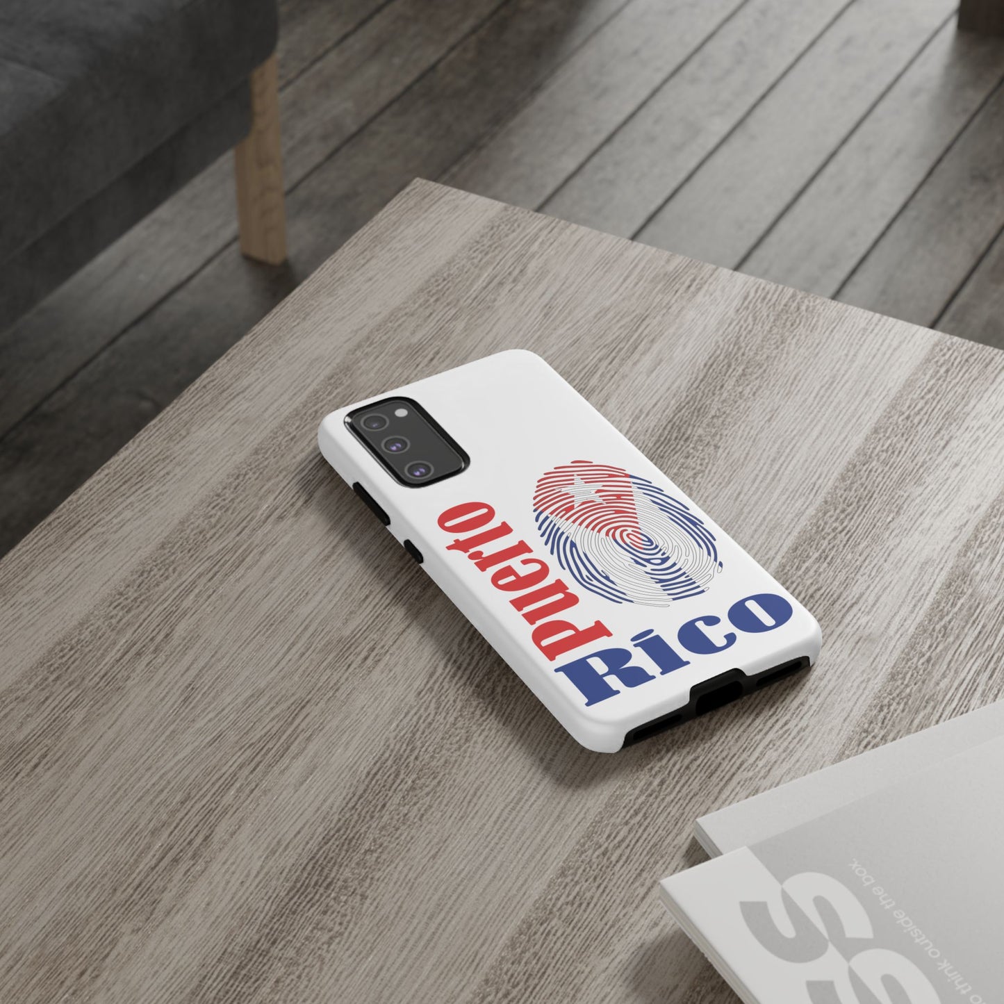 Puerto Rico Fingerprint Phone Case – Patriotic Red & Blue Protective Tough Case