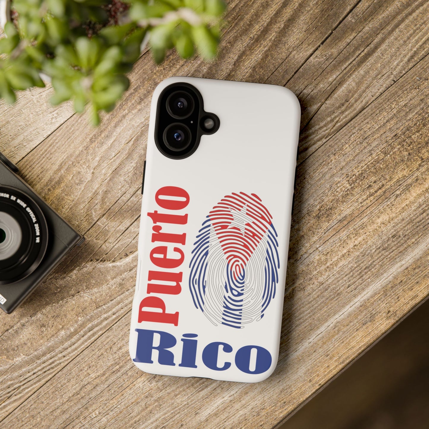 Puerto Rico Fingerprint Phone Case – Patriotic Red & Blue Protective Tough Case