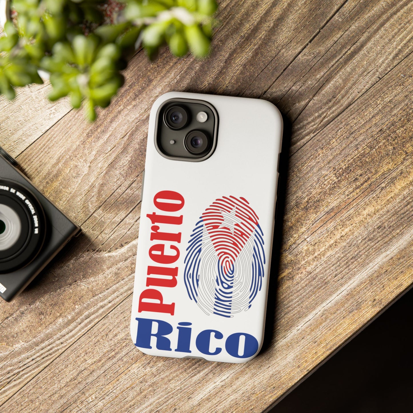 Puerto Rico Fingerprint Phone Case – Patriotic Red & Blue Protective Tough Case