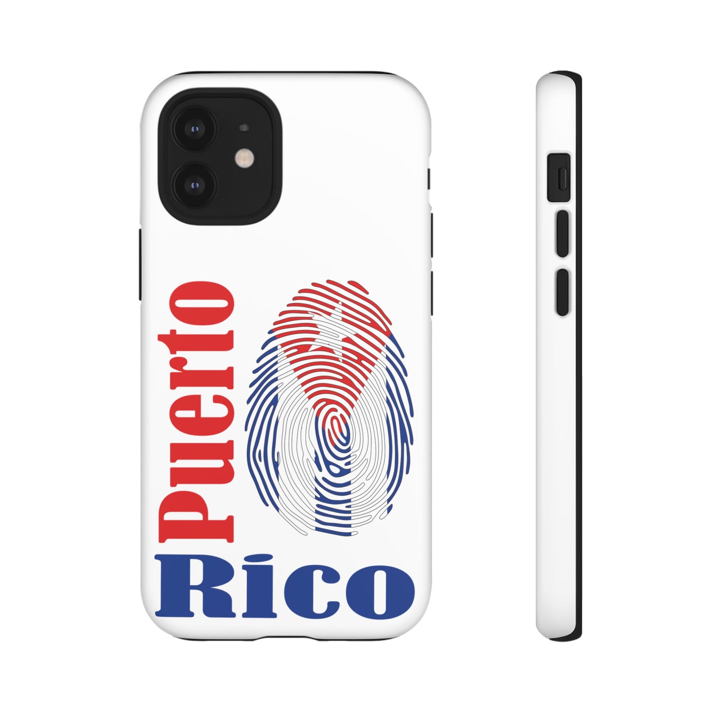 Puerto Rico Fingerprint Phone Case – Patriotic Red & Blue Protective Tough Case