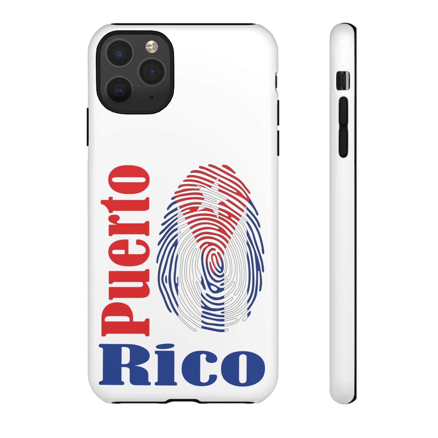 Puerto Rico Fingerprint Phone Case – Patriotic Red & Blue Protective Tough Case