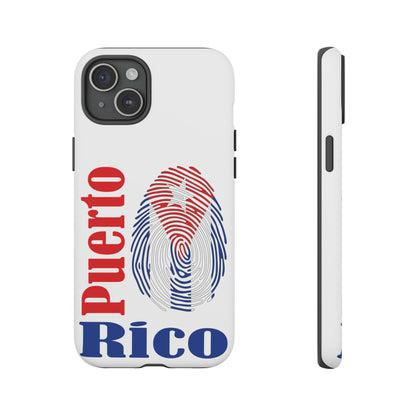 Puerto Rico Fingerprint Phone Case – Patriotic Red & Blue Protective Tough Case