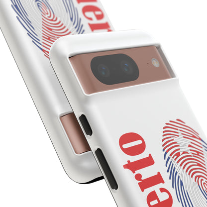 Puerto Rico Fingerprint Phone Case – Patriotic Red & Blue Protective Tough Case
