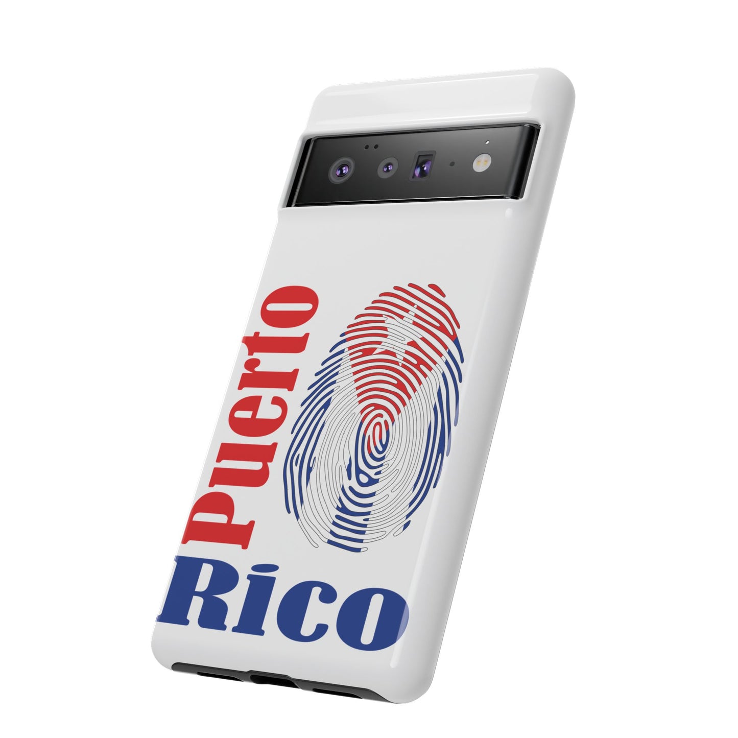 Puerto Rico Fingerprint Phone Case – Patriotic Red & Blue Protective Tough Case
