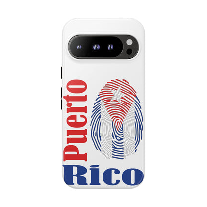 Puerto Rico Fingerprint Phone Case – Patriotic Red & Blue Protective Tough Case