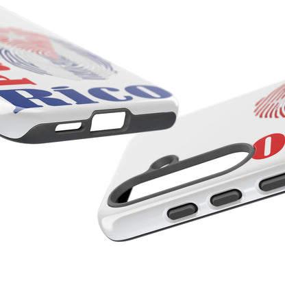 Puerto Rico Fingerprint Phone Case – Patriotic Red & Blue Protective Tough Case