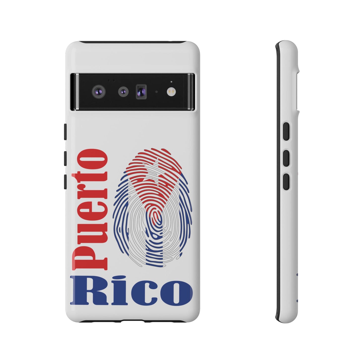 Puerto Rico Fingerprint Phone Case – Patriotic Red & Blue Protective Tough Case
