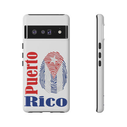 Puerto Rico Fingerprint Phone Case – Patriotic Red & Blue Protective Tough Case