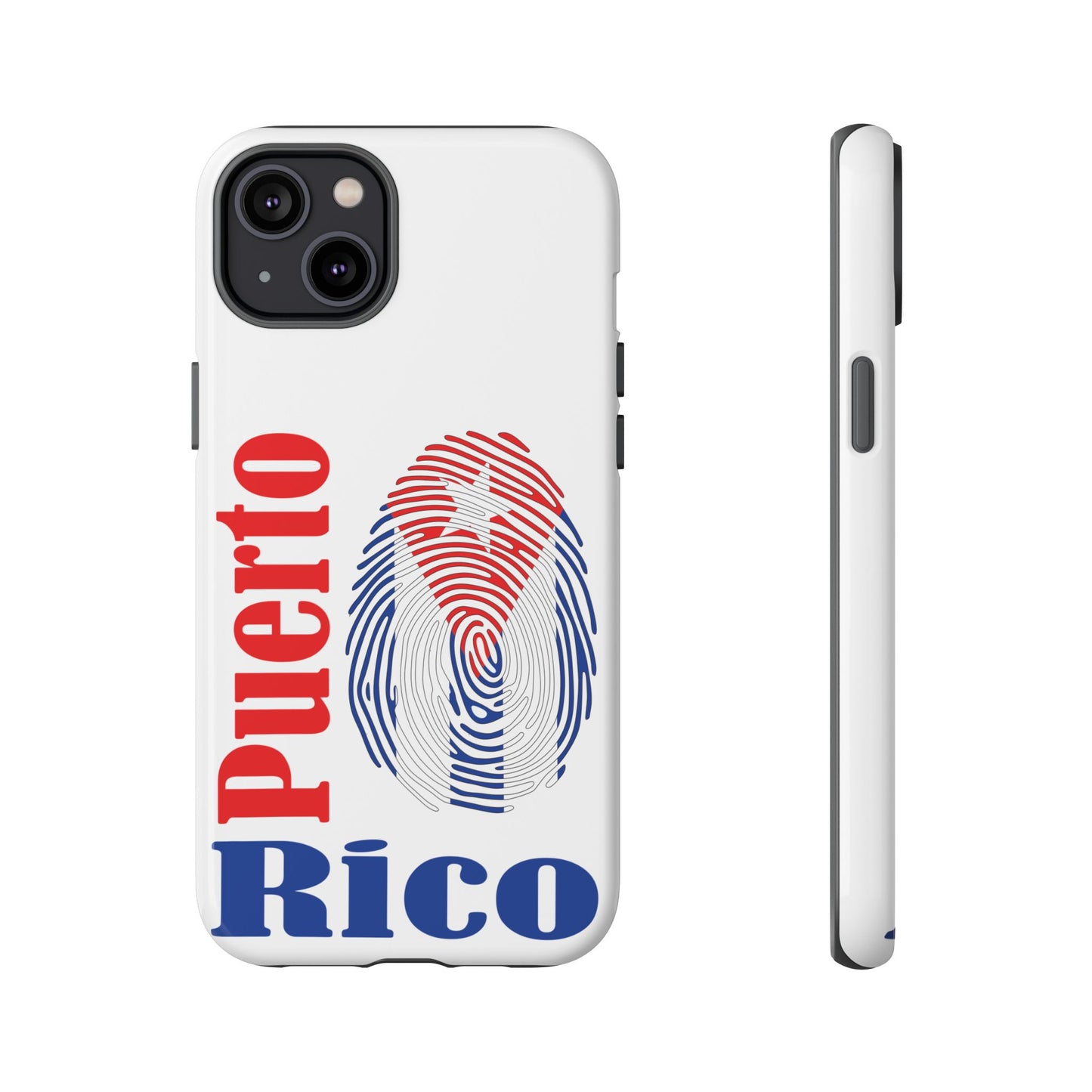 Puerto Rico Fingerprint Phone Case – Patriotic Red & Blue Protective Tough Case