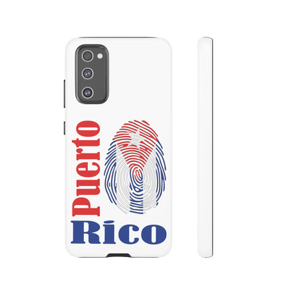 Puerto Rico Fingerprint Phone Case – Patriotic Red & Blue Protective Tough Case