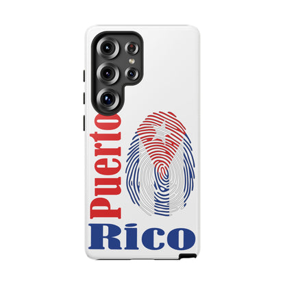 Puerto Rico Fingerprint Phone Case – Patriotic Red & Blue Protective Tough Case