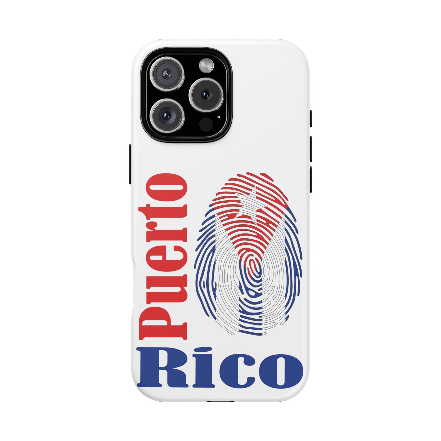 Puerto Rico Fingerprint Phone Case – Patriotic Red & Blue Protective Tough Case