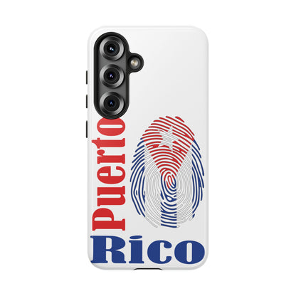 Puerto Rico Fingerprint Phone Case – Patriotic Red & Blue Protective Tough Case