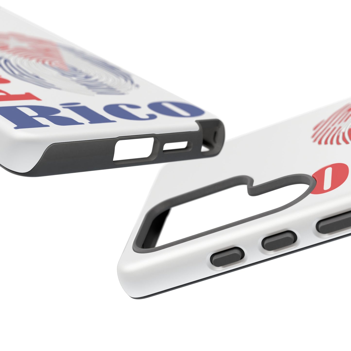 Puerto Rico Fingerprint Phone Case – Patriotic Red & Blue Protective Tough Case