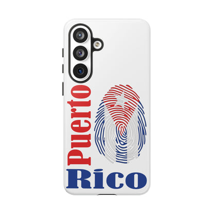 Puerto Rico Fingerprint Phone Case – Patriotic Red & Blue Protective Tough Case