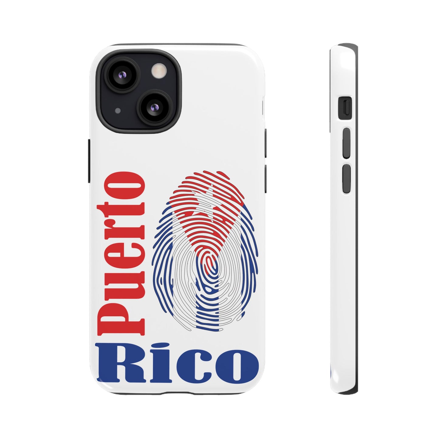 Puerto Rico Fingerprint Phone Case – Patriotic Red & Blue Protective Tough Case