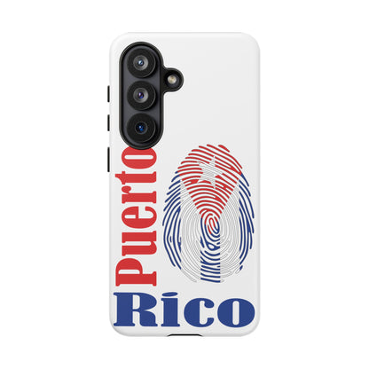 Puerto Rico Fingerprint Phone Case – Patriotic Red & Blue Protective Tough Case