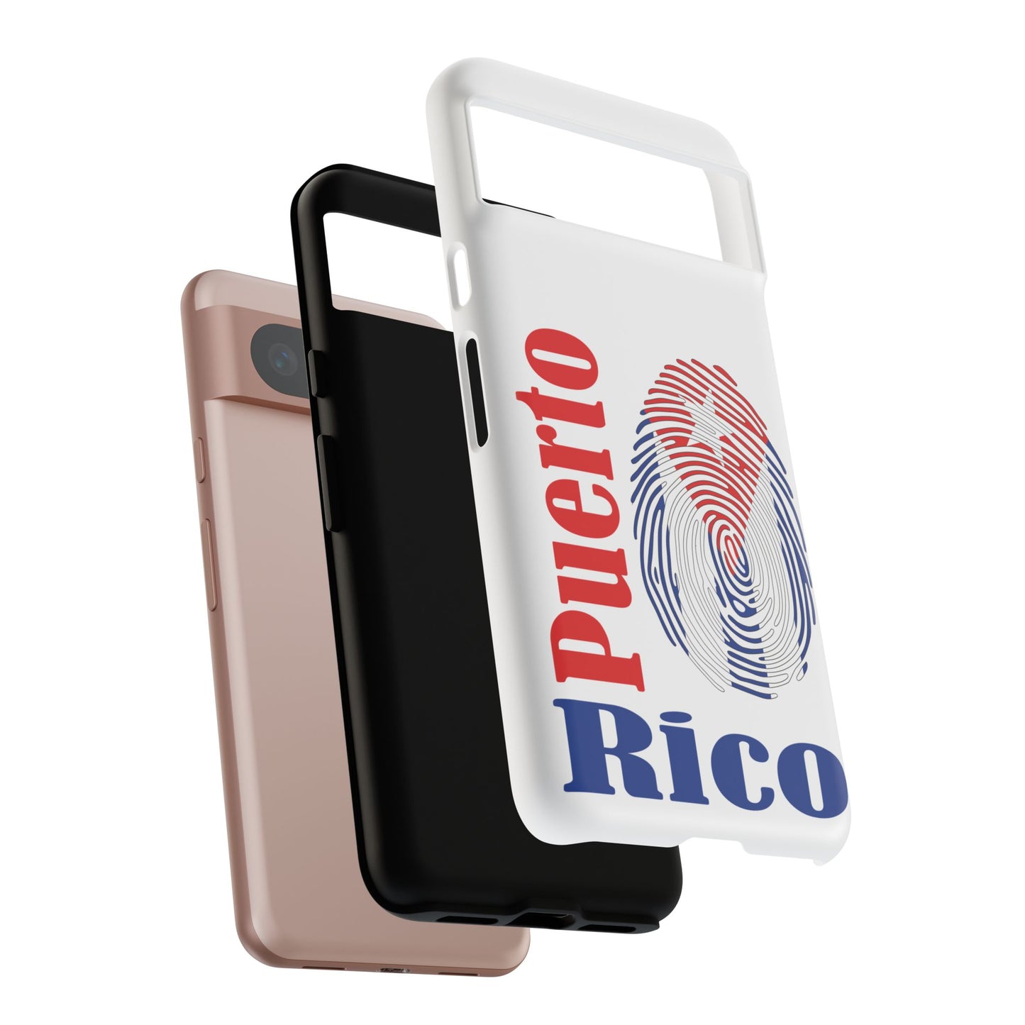 Puerto Rico Fingerprint Phone Case – Patriotic Red & Blue Protective Tough Case