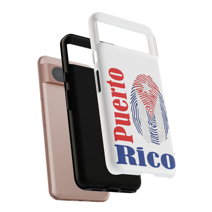 Puerto Rico Fingerprint Phone Case – Patriotic Red & Blue Protective Tough Case