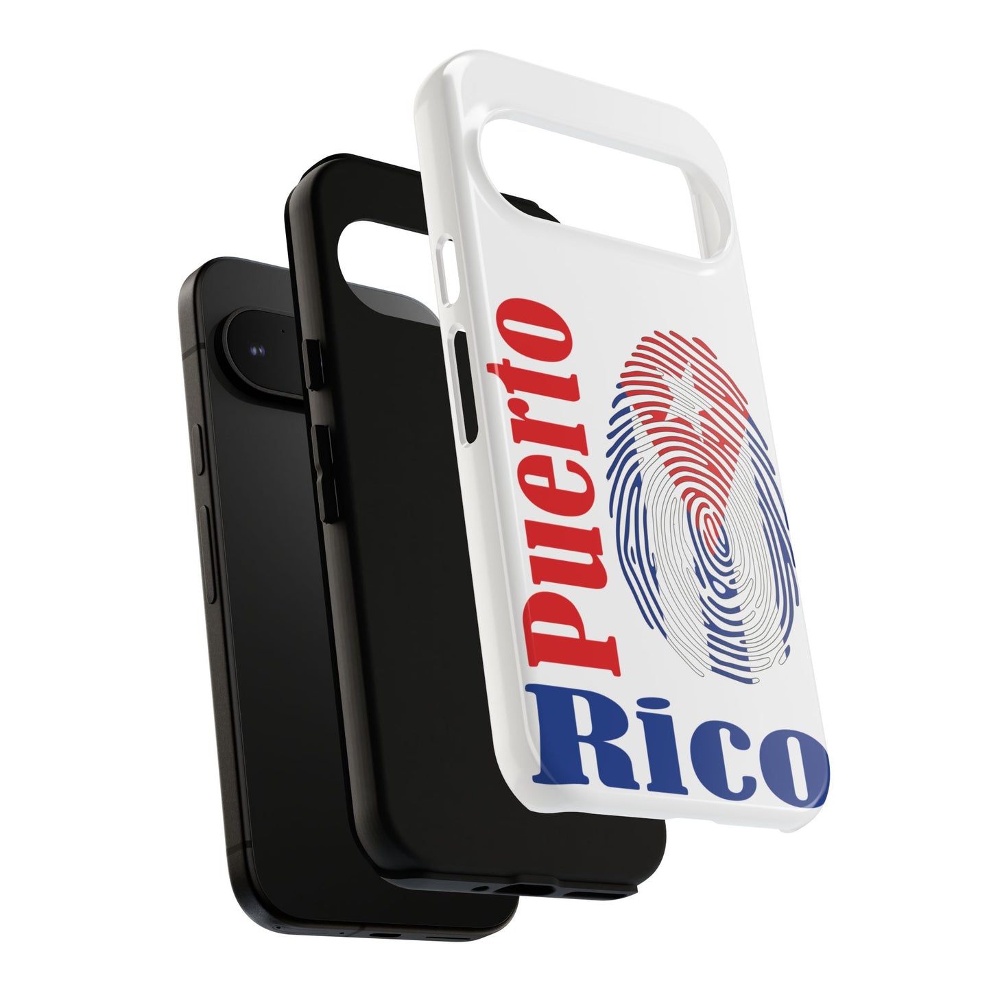 Puerto Rico Fingerprint Phone Case – Patriotic Red & Blue Protective Tough Case