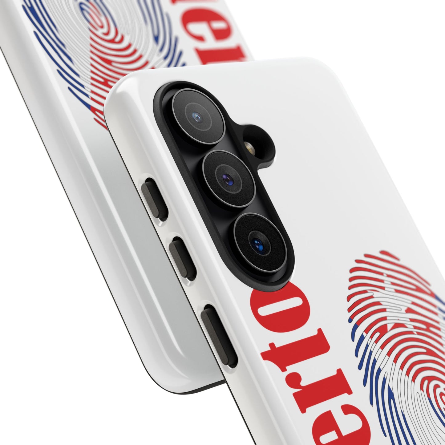 Puerto Rico Fingerprint Phone Case – Patriotic Red & Blue Protective Tough Case