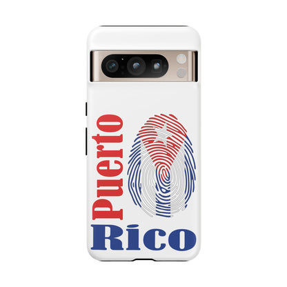 Puerto Rico Fingerprint Phone Case – Patriotic Red & Blue Protective Tough Case