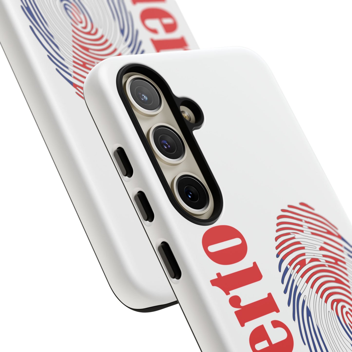 Puerto Rico Fingerprint Phone Case – Patriotic Red & Blue Protective Tough Case