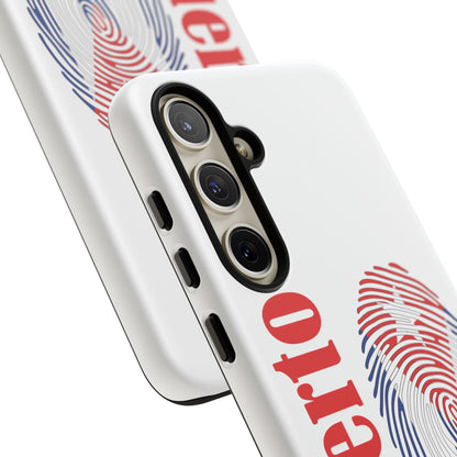 Puerto Rico Fingerprint Phone Case – Patriotic Red & Blue Protective Tough Case