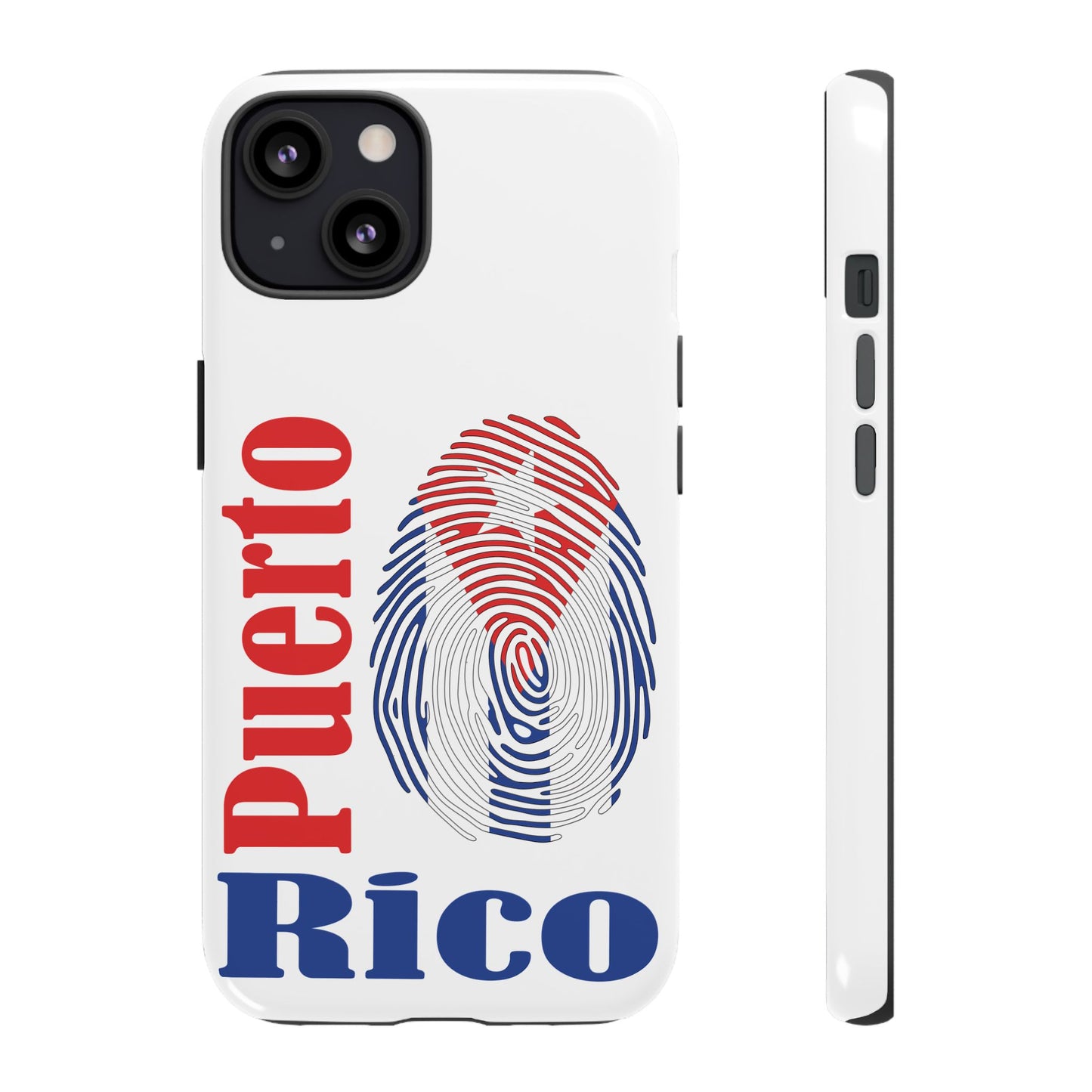 Puerto Rico Fingerprint Phone Case – Patriotic Red & Blue Protective Tough Case