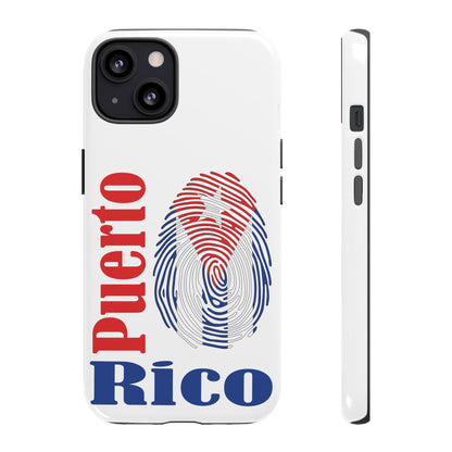 Puerto Rico Fingerprint Phone Case – Patriotic Red & Blue Protective Tough Case