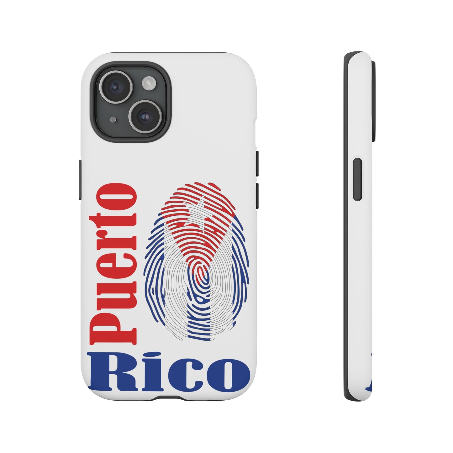 Puerto Rico Fingerprint Phone Case – Patriotic Red & Blue Protective Tough Case