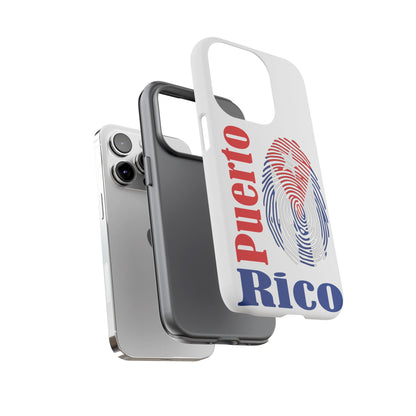 Puerto Rico Fingerprint Phone Case – Patriotic Red & Blue Protective Tough Case
