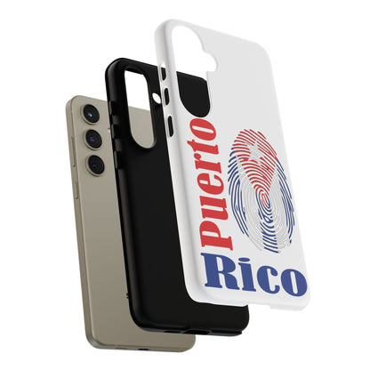 Puerto Rico Fingerprint Phone Case – Patriotic Red & Blue Protective Tough Case